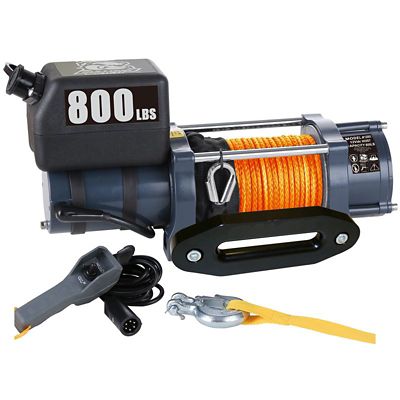 Bulldog Winch Hoist 800 lb. 12vDC Synthetic Rope, 12004