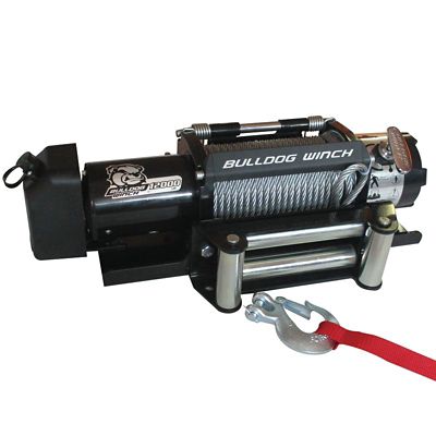 Bulldog Winch 12,000 lb. Trailer Winch, Wire Rope, Roller Fairlead