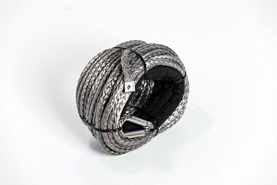 Image showing  Synthetic Rope 9.5mm x 75 ft. Grey,with 6 ft. Abrasion Sleeve