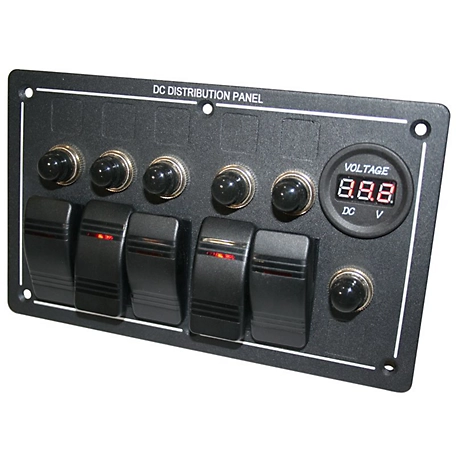 Bulldog Winch 5-Switch Voltmeter Panel with Breakers