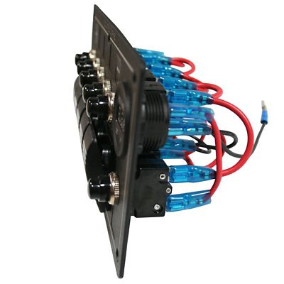 Image showing  5-Switch Voltmeter Panel with Breakers