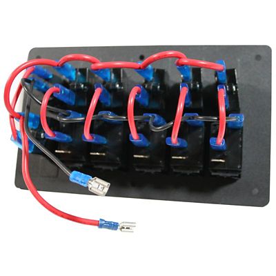 Image showing  5-Switch Voltmeter Panel with Breakers