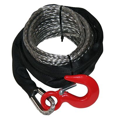 Bulldog Winch 8mm x 50ft Synthetic Rope, Grey