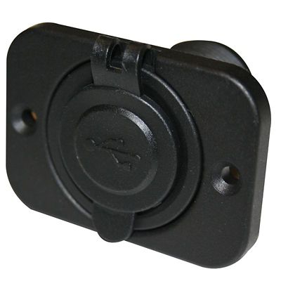 Image showing  USB Power Socket, Dual 5V 1A & 2.1A with Cover & 3 Mounting Brackets