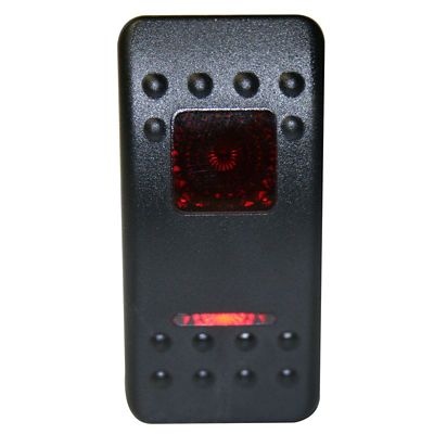 Image showing  Rocker Switch - Momentary (ON)/OFF Lighted Red 3-Pin