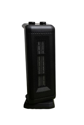Image showing  18 in. Oscillating Ceramic Tower Heater Black 750/1500W