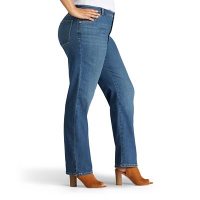 Image showing 2 th Lee Women's Instantly Slims Relaxed Fit Straight Leg Plus Jeans