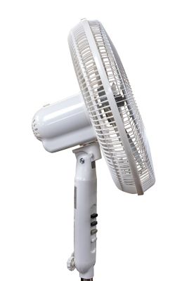 Image showing  16 in. Oscillating Fan with Pedestal Base - White