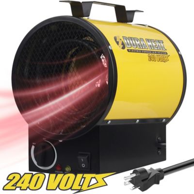 Image showing  Electric Forced Air Heater, 500 sq. ft., 12,800 BTU, Remote Control, 240 V