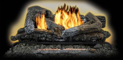 Comfort Glow Ventless Gas Log Set with Remote, 24 in. Design, Dual-Fuel (NG/LP), 33,000 BTU