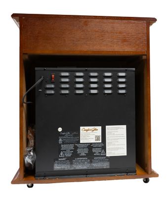 Image showing  21.5 in. Electric Mobile Quartz Fireplace, French Walnut Finish, 5,120 BTU