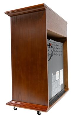 Image showing  21.5 in. Electric Mobile Quartz Fireplace, French Walnut Finish, 5,120 BTU