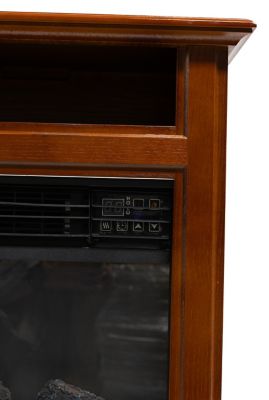 Image showing  21.5 in. Electric Mobile Quartz Fireplace, French Walnut Finish, 5,120 BTU