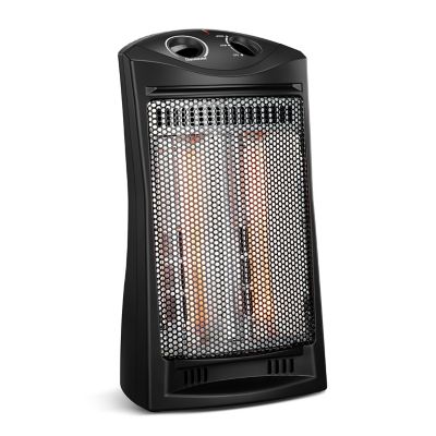 Image showing  Electric Radiant Quartz Tower Heater, 250 sq. ft., 5,120 BTU, 1,500W, Black, Thermostat