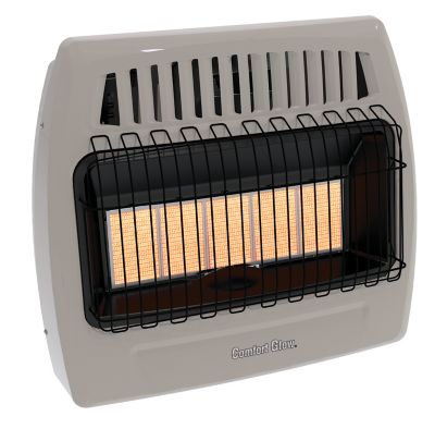 Comfort Glow Infrared Gas Wall Heater with Thermostat, LP Gas, 5 Plaques, 30,000 BTU