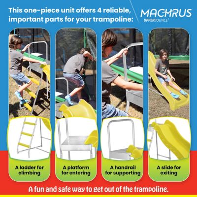 Image showing  Trampoline Step N Slide Kid's Outdoor Step Ladder & Wave Slide Set, Fits Standard Round or Rectangle Trampolines