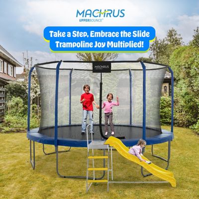 Image showing 5 th Upper Bounce Trampoline Step N Slide Kid's Outdoor Step Ladder & Wave Slide Set, Fits Standard Round or Rectangle Trampolines