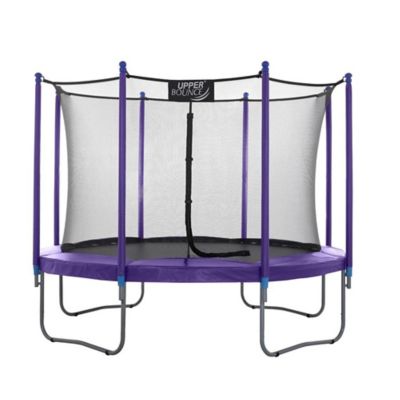 Upper Bounce 9 ft. Round Trampoline Set with Safety Enclosure System - Purple - Outdoor Trampoline for Kids - Adults