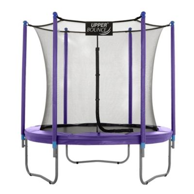 Upper Bounce 7.5 ft. Round Trampoline Set with Safety Enclosure System - Purple - Outdoor Trampoline for Kids - Adults