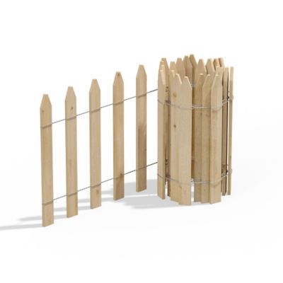 Image showing  8 ft. x 16 in. Cedar Wood Picket Fence, 4-Pack