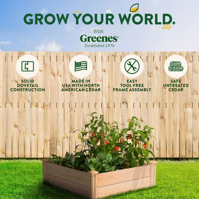 Image showing 7 th Greenes Fence Premium Cedar Raised Garden Bed, 3 ft. x 3 ft. x 11 in., Cedar