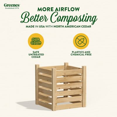 Image showing  77.3 gal. Cedar Wood Composter, 2 ft. x 2 ft. x 31 in.