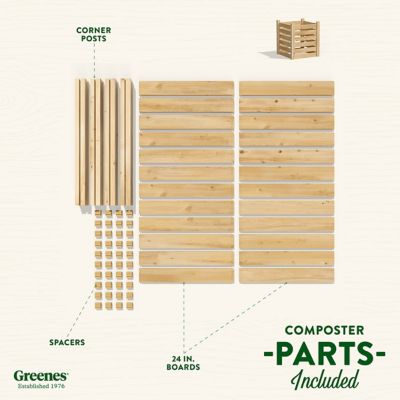Image showing 6 th Greenes Fence 77.3 gal. Cedar Wood Composter, 2 ft. x 2 ft. x 31 in.