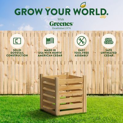 Image showing 7 th Greenes Fence 77.3 gal. Cedar Wood Composter, 2 ft. x 2 ft. x 31 in.