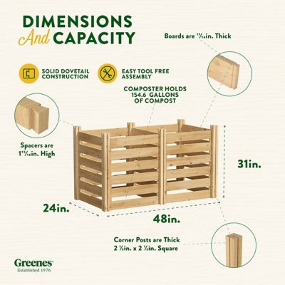 Image showing 5 th Greenes Fence 154.6 gal. Cedar Wood Composter, 2 ft. x 4 ft. x 31 in.