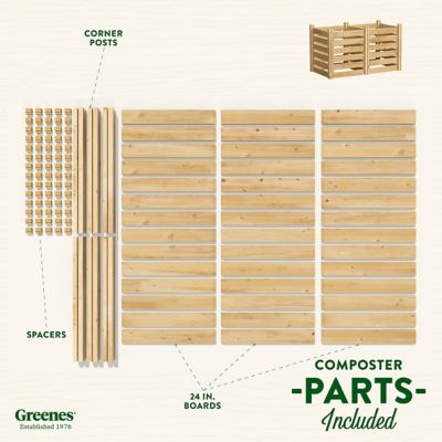 Image showing 6 th Greenes Fence 154.6 gal. Cedar Wood Composter, 2 ft. x 4 ft. x 31 in.