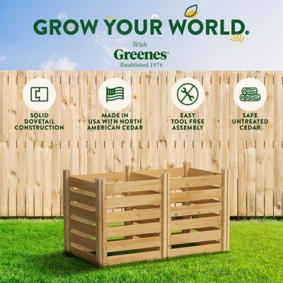 Image showing 7 th Greenes Fence 154.6 gal. Cedar Wood Composter, 2 ft. x 4 ft. x 31 in.