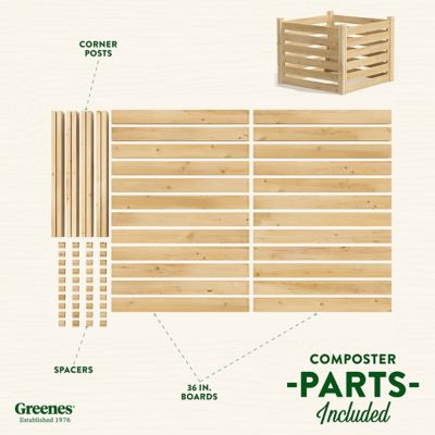 Image showing 6 th Greenes Fence 173.92 gal. Cedar Wood Composter, 36 x 36 x 31in.
