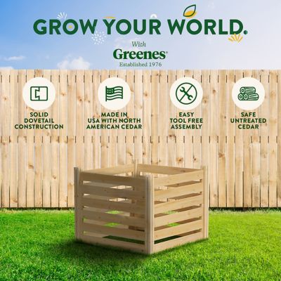 Image showing 7 th Greenes Fence 173.92 gal. Cedar Wood Composter, 36 x 36 x 31in.
