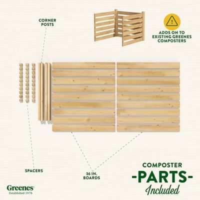 Image showing 6 th Greenes Fence 173.92 gal. Cedar Wood Composter Add-On Kit, 36 x 36 x 31in.