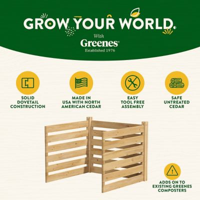 Image showing 7 th Greenes Fence 173.92 gal. Cedar Wood Composter Add-On Kit, 36 x 36 x 31in.