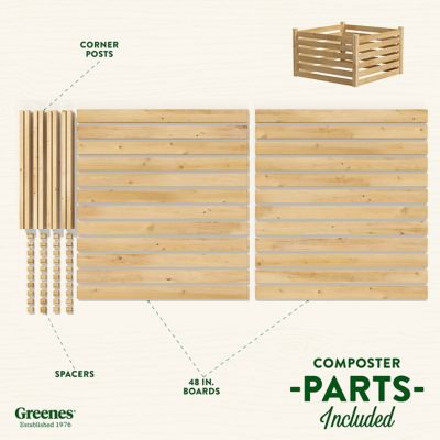 Image showing 6 th Greenes Fence 309.17 gal. Cedar Wood Composter, 48 x 48 x 31in.