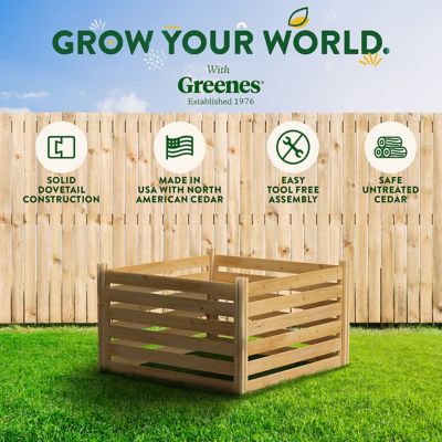 Image showing 7 th Greenes Fence 309.17 gal. Cedar Wood Composter, 48 x 48 x 31in.