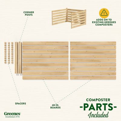Image showing 6 th Greenes Fence 309.17 gal. Cedar Wood Composter Add-On Kit, 48 x 48 x 31in.