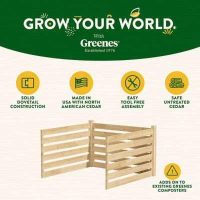 Image showing 7 th Greenes Fence 309.17 gal. Cedar Wood Composter Add-On Kit, 48 x 48 x 31in.