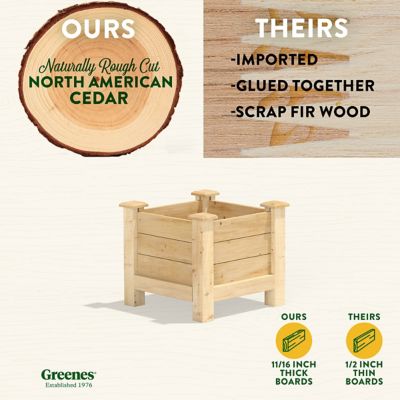 Image showing  Original Cedar Elevated Planter, 16 in. x 16 in. x 17 in.