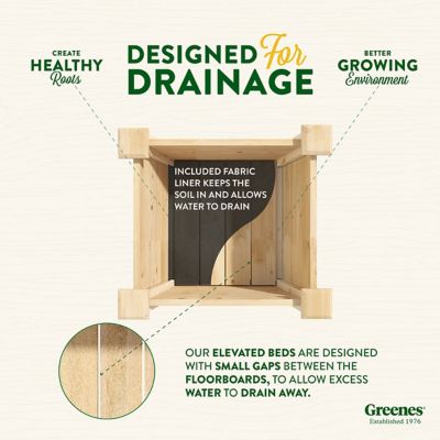 Image showing 6 th Greenes Fence Original Cedar Elevated Planter, 16 x 16 x 17in.