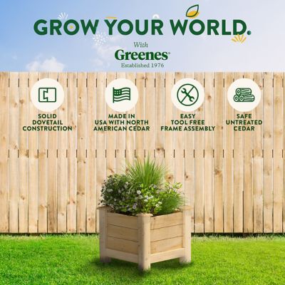 Image showing 8 th Greenes Fence Original Cedar Elevated Planter, 16 x 16 x 17in.