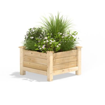 Greenes Fence Original Cedar Elevated Planter, 24 in. X 24 in. X 17 in.