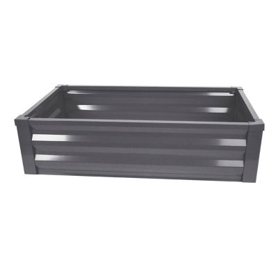 Image showing  Powder-Coated Metal Raised Garden Bed, 2 ft. x 4 ft. x 10 in., Gray
