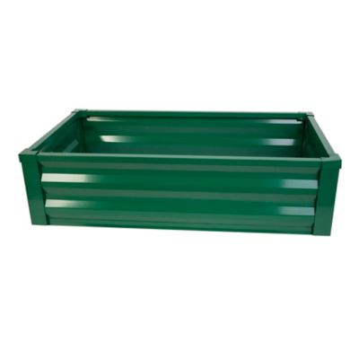 Image showing  Powder-Coated Metal Raised Garden Bed, Green, 2 ft. X 4 ft. X 10 in.