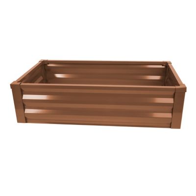 Image showing  Powder-Coated Metal Raised Garden Bed, 2 ft. x 4 ft. x 10 in., Brown