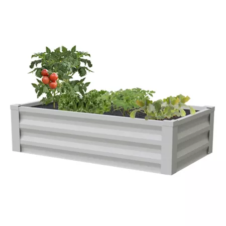 Greenes Fence 2' X 4' X 10'' White Powder Coated Metal Raised Garden Bed Raised Garden Beds