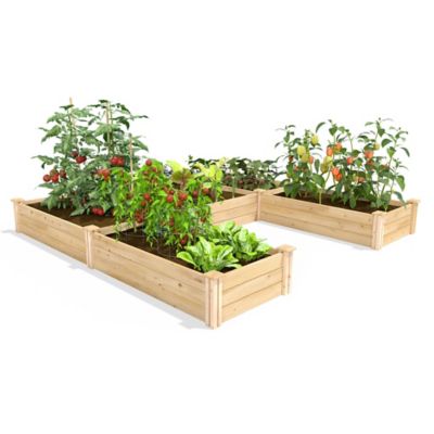 Greenes Fence Original Cedar U-Shaped Raised Garden Bed, Cedar 8 ft. X 8 ft. X 10.5 in.