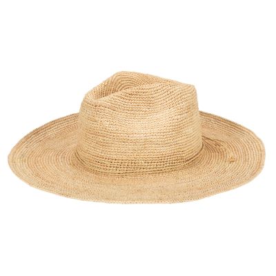 San Diego Hat Company Marina Crochet Raffia Fedora With Twisted Cording