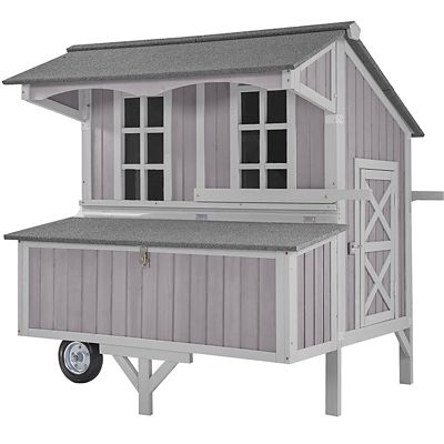 Aivituvin Extra-Large Chicken Coop with Big Wheels for 6-8 Chickens